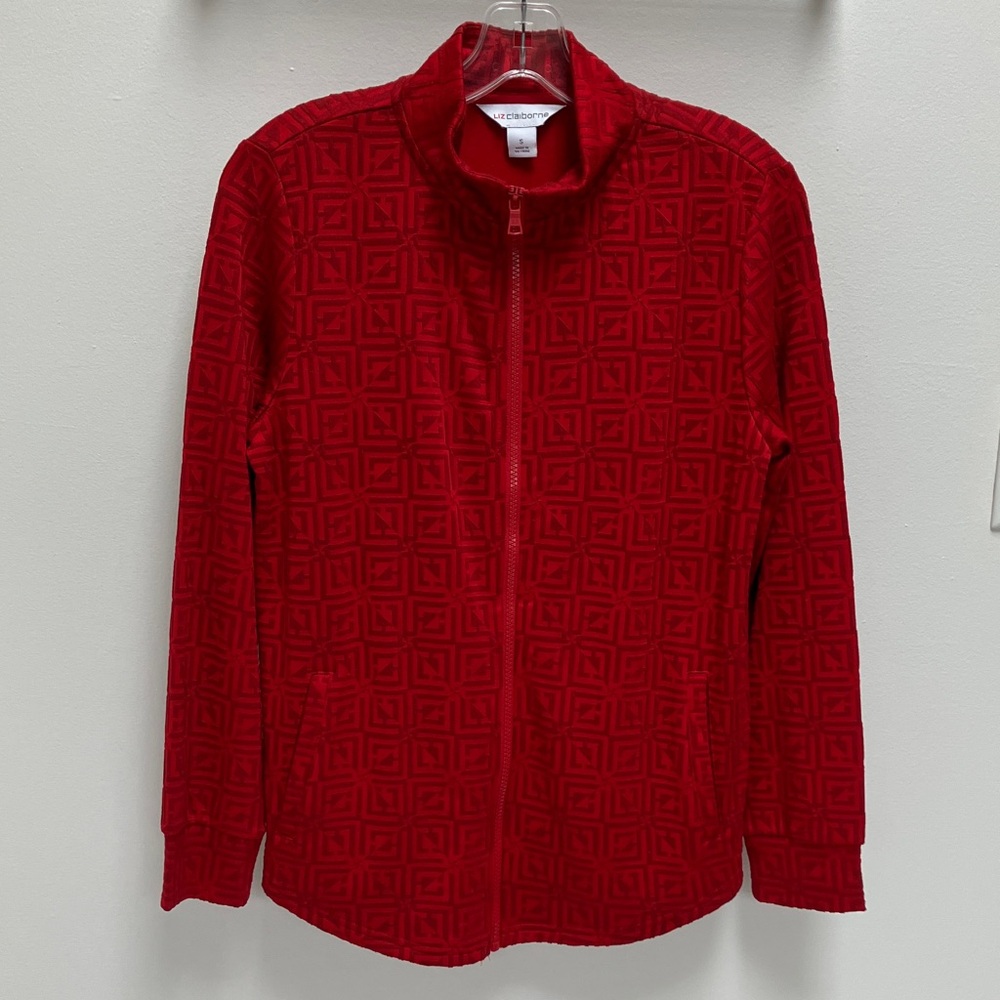 Red Geometric Patterned Jacket